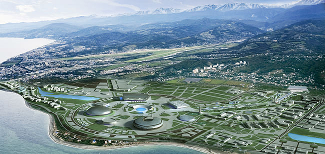 Master plan of Sochi Winter Olympics. Image courtesy of Populous.
