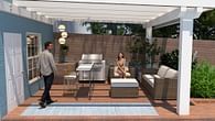 Row house backyard design & model