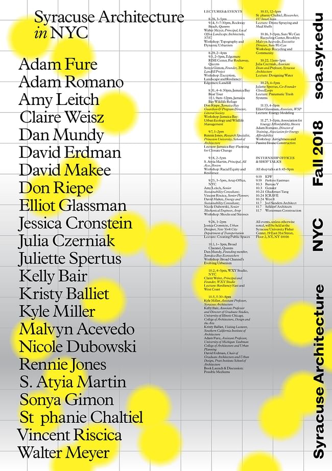 Syracuse Architecture - NYC Lecture Series. Poster design: Common Name.