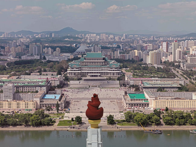 “Kim Il-sung Square, Pyongyang” by Philipp Meuser (Philipp Meuser). Image via The Korea Herald.