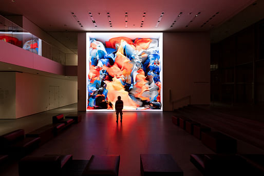 Refik Anadol's <em>Unsupervised — Machine Hallucinations</em> at The Museum of Modern Art. Image © 2023 The Museum of Modern Art. Photo: Robert Gerhardt