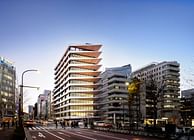 Ginsen Nishi Shimbashi Building - an Office Building with Sweeping Wood-clad Eaves