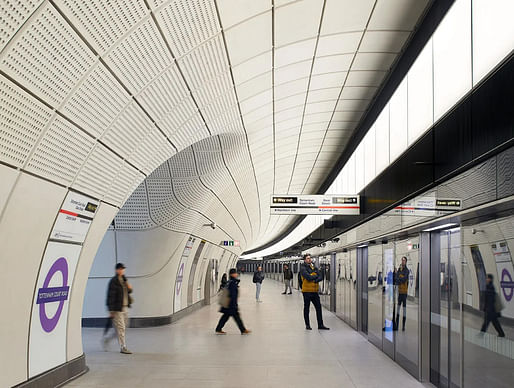 The Elizabeth Line (also just won <a href="https://archinect.com/news/bustler/9835/forty-riba-london-awards-winners-highlight-the-best-architecture-in-a-changing-capital">RIBA London Building of the Year 2024</a>) by Grimshaw with Atkins, Maynard, and Equation. Image: Hufton + Crow