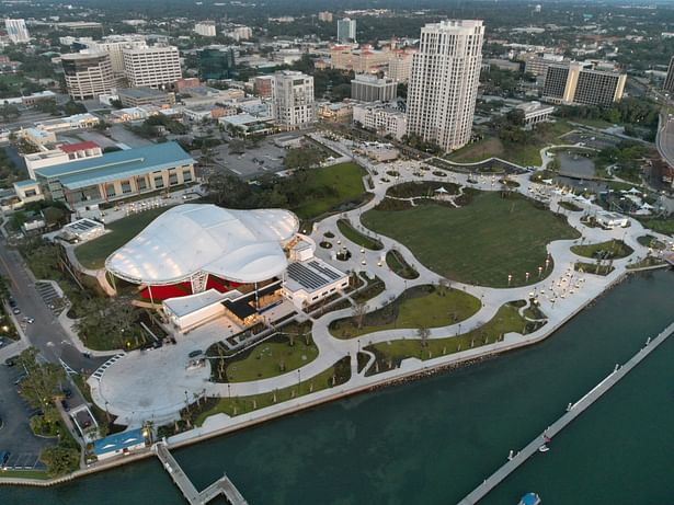 Aerial view of Coachman Park