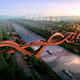 The winning bridge design by NEXT for Meixi Lake, China. Image courtesy of NEXT. 