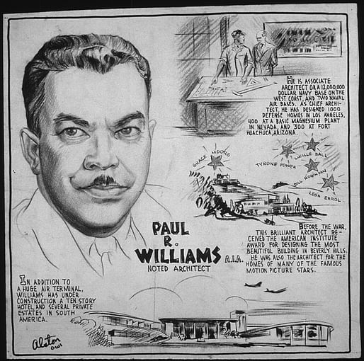 Paul R. Williams, AIA. Drawing by Charles Henry Alston, 1907-1977 (Wikimedia Commons).