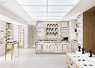 Hand appliqué panels for Guerlain, flag shop in Paris with Peter Marino Architects 