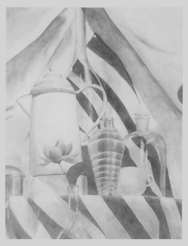 Still Life Pencil Drawing Size: 18in x 24in