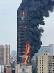 Fire erupts in a 42-story skyscraper in Changsha, China
