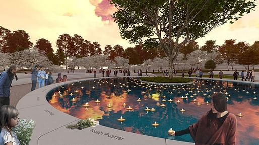 Rendering of the Sandy Hook Memorial reflecting pool by SWA Group. Credit: SWA Group via Hartford Courant.
