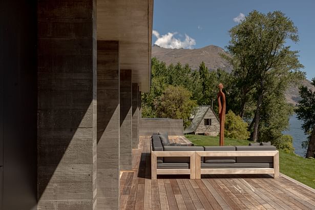 Lake Hayes Home, Queenstown, by Ben Hudson Architects - board textured concrete