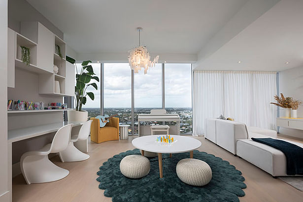 Family Room Design - Modern Beachfront Fort Lauderdale Condo by DKOR Interiors