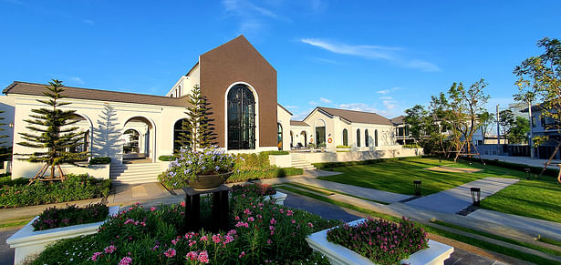 Clubhouse - View from Green Area of Community Village