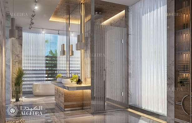 Bathroom design in luxury villa Dubai