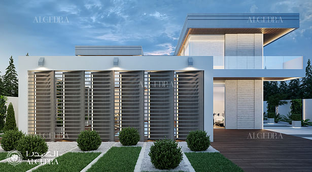 Fence design of modern villa exterior