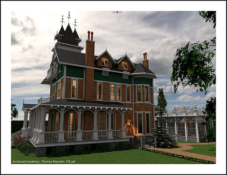 Archicad Rendering of Victorian Mansion