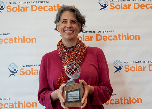 Lisa Iulo, who has served as an adviser for the interdisciplinary Penn State Solar Decathlon team for nine consecutive design challenges, was named the winner of the U.S. Department of Energy’s Solar Decathlon 2024 Faculty Award. Credit: U.S. Department of Energy Solar Decathlon . All Rights Reserved.