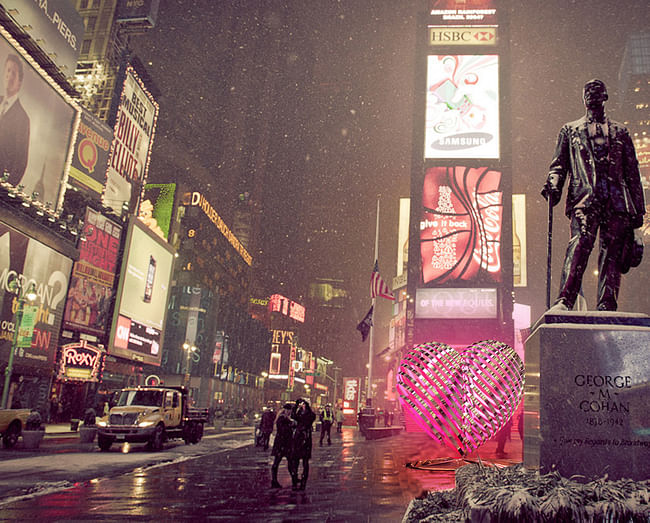 Schaum/Shieh Architects - My Fuzzy Valentine. Finalist entry for 2014 Times Square Heart Design.