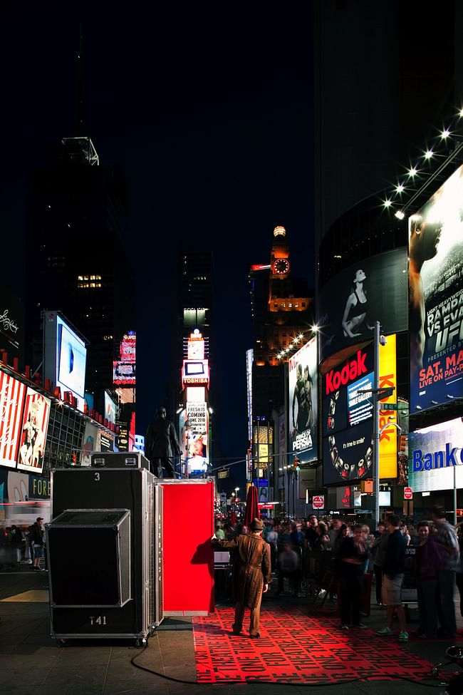Theatre for One in Times Square. Photo by Danny Bright.