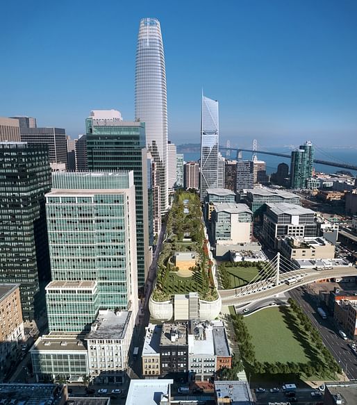Rendering of the Transbay Transit Center which opened to the public last month. Image: Transbay Joint Powers Authority.