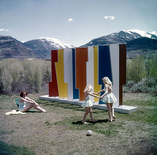 Kaleidoscreen installed in Aspen, Colorado. Herbert Bayer (1957). Photograph courtesy Denver Art Museum.