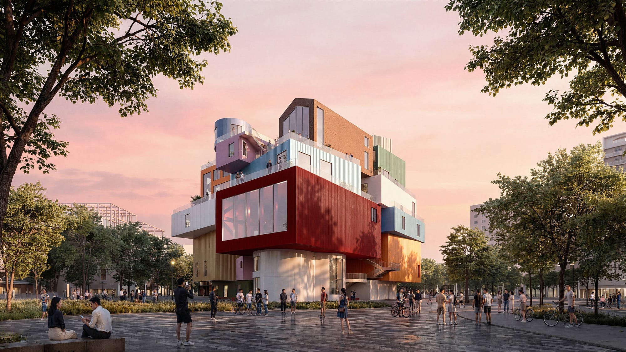 MVRDV designs Shenzhen 'Vertical Village' of stacked multicolored