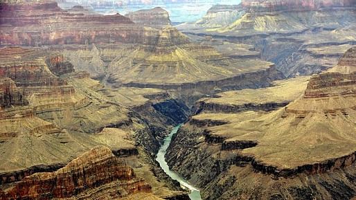 The Colorado River flows through the Grand Canyon, as seen from Mohave Point on the South Rim. The National Park Service says a proposed housing development would have dire consequences for the park's scarce water supply. (Mel Melcon / Los Angeles Times)
