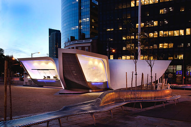 The New Amsterdam Plein & Pavilion at the Battery Park in New York, designed by UNStudio (Photo: James D'Addio)