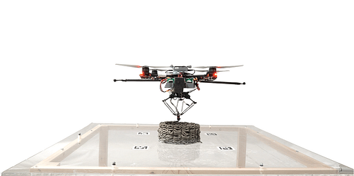 The Aerial AM Cementitious 3D print using a custom BuilDrone. Image: Imperial College London, University College London, University of Bath