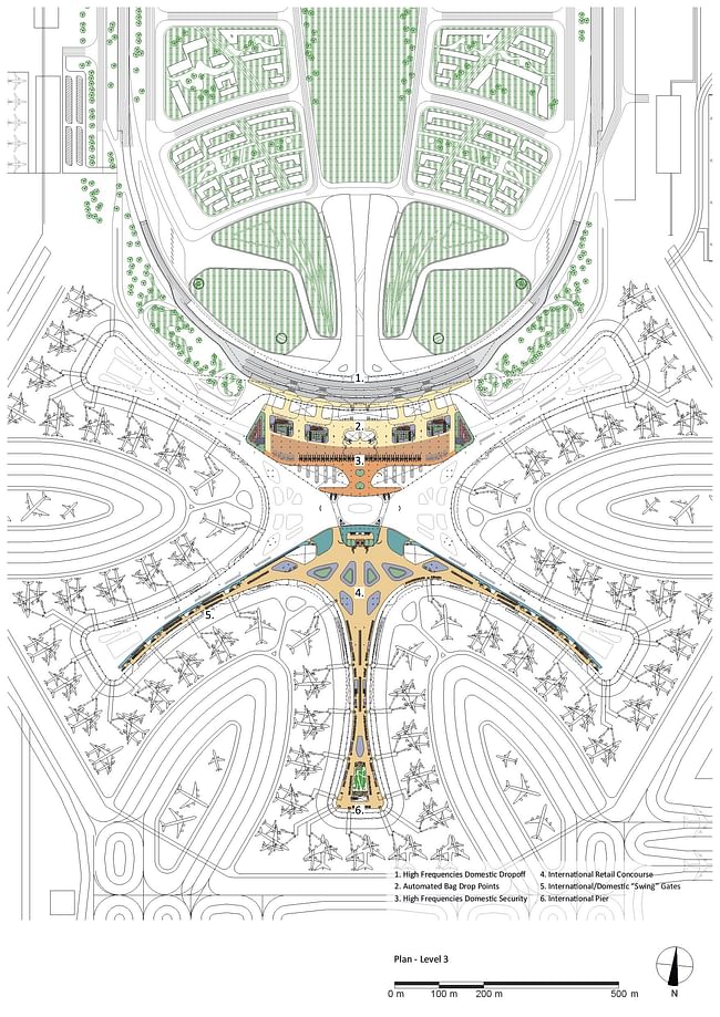 Plan - Level 3. Courtesy of Zaha Hadid Architects.