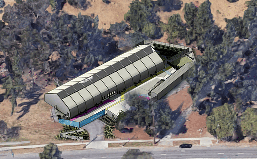 Rendering of the Riverside Drive homeless shelter. Courtesy of LA City Councilmember David Ryu