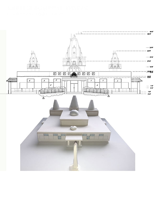 mass study model & elevation 