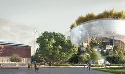 Rooftop trees planted at MVRDV's Depot Boijmans Van Beuningen