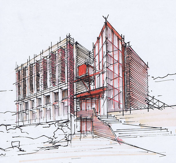 Initial sketch of the Building