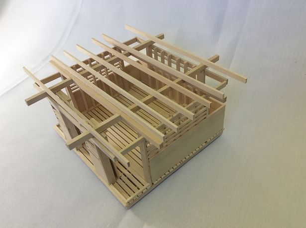 Model showing roof structure