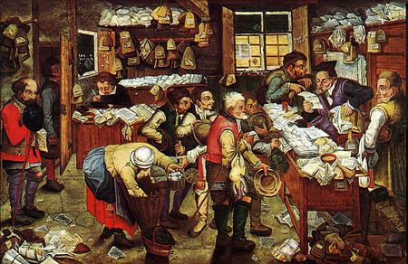 Pieter Brueghel the Younger, 'Paying the Tax (The Tax Collector)', 1620-1640. Image via wikipedia.org.