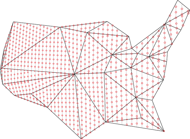 Subdivided map based on typical bat dimension