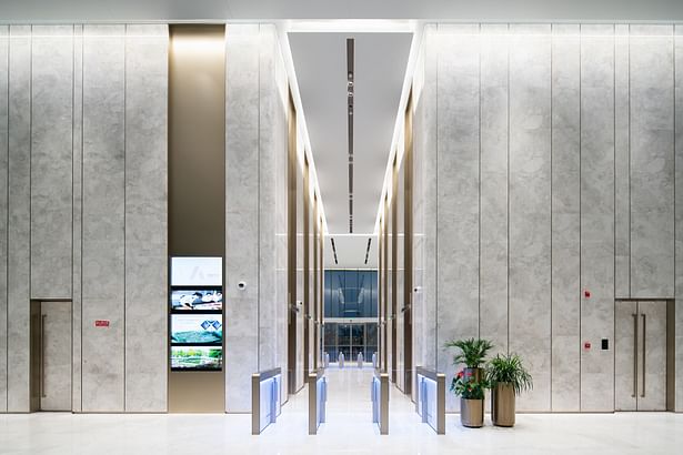 A bright and elegant lobby area