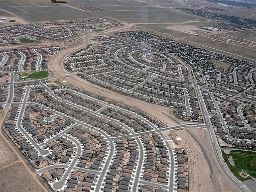 Suburban sprawl in Rio Rancho, New Mexico. Photo: Wikimedia Commons user Bradly Salazar.