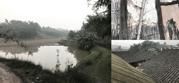 the bamboo-clad hills, the mud walls and the grayish blue tiled roof ©小隐建筑