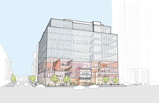 Exterior sketch of Sotheby's reorganized New York HQ. Credit: OMA New York.