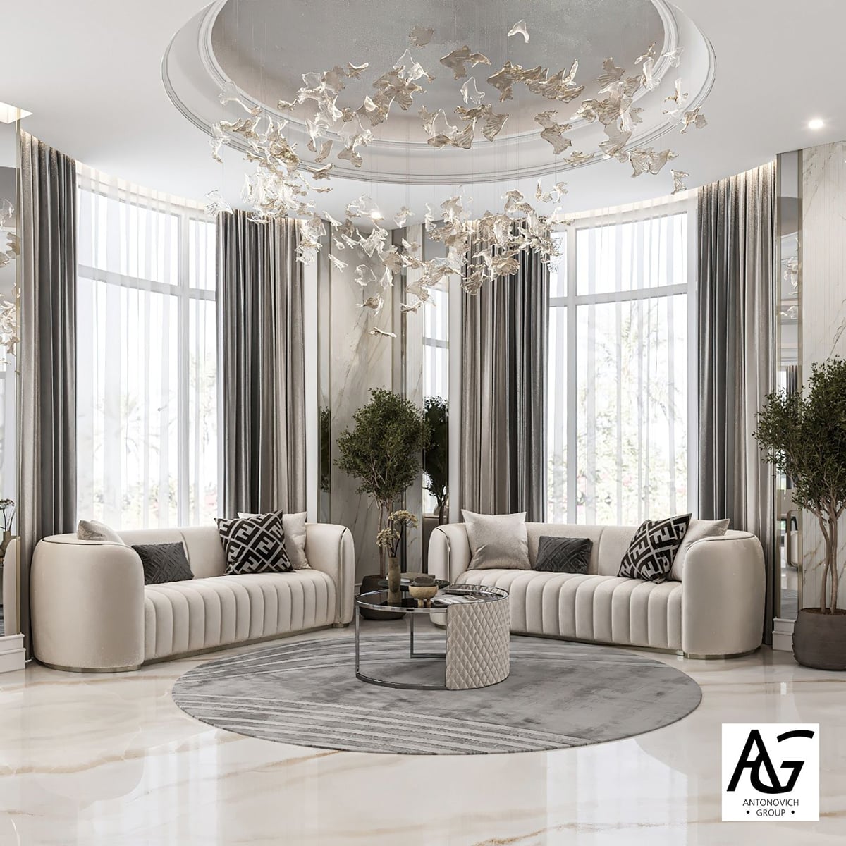 Exquisite Living Room Interior Design | Luxury Antonovich Design ...
