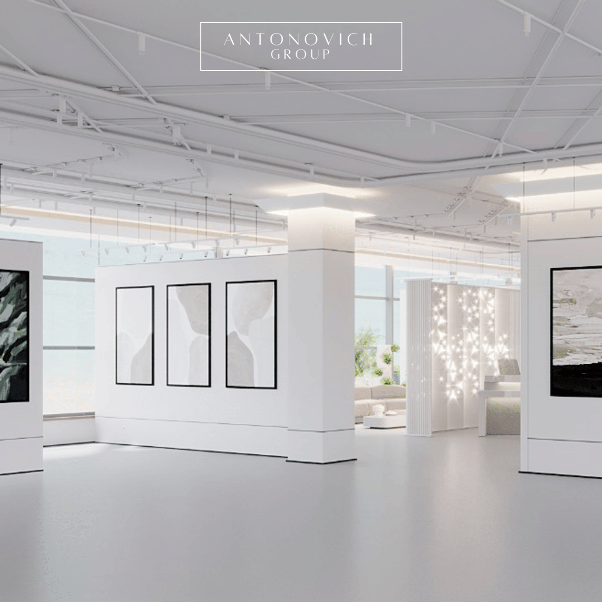 Modern Minimalist Interior Design for Spacious Art Gallery | Luxury ...