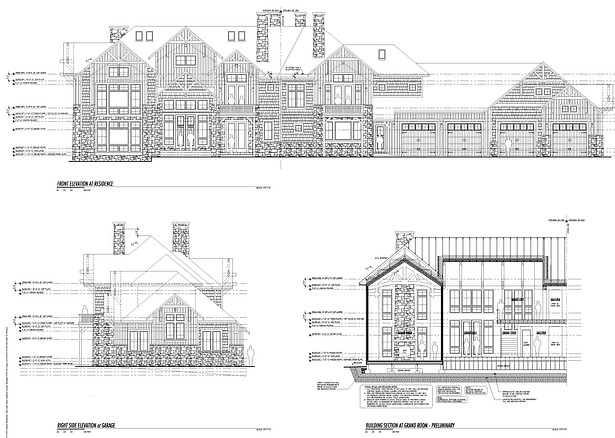 Cad Preliminary Exterior Elevations and Building Section