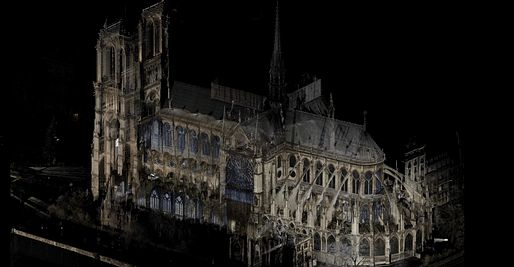 Digital Scan of Notre Dame Cathedral in Paris. Image © Andrew Tallon