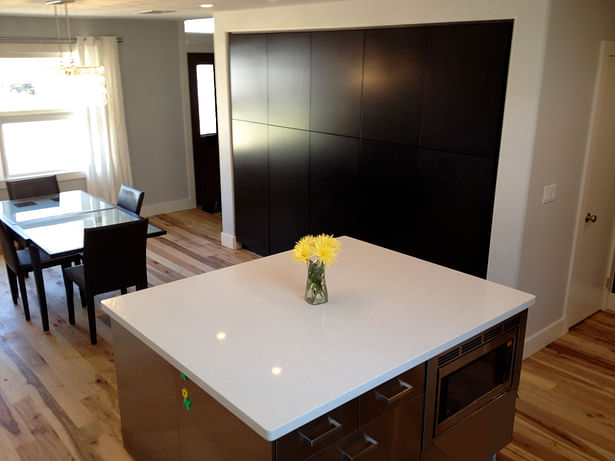 View of dining room from kitchen