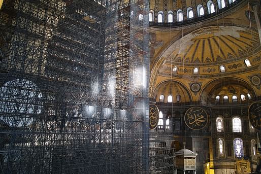 Interior of Istanbul's Hagia Sophia. Image courtesy Pixabay user Engin_Akyurt.