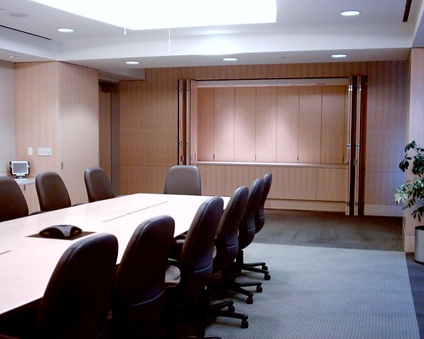 Executive Boardroom with Pass-thru serving pantry beyond