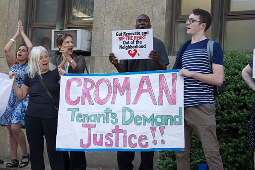 Croman tenants rally outside the Manhattan Supreme Court in June of 2016.