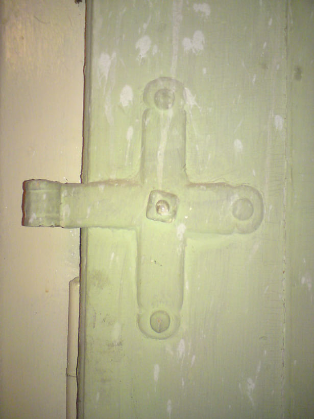 detail, hinge, doors saved from a demolition of another house, approx. 1815